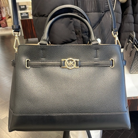 Michael Kors Mercer Large Top-Zip Belted Satchel Crossbody Center Zip Bag Purse - Picture 15 of 16